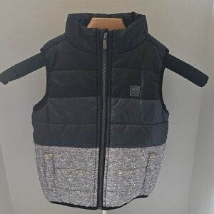 Calvin Klein Black and Gray Quilted Vest